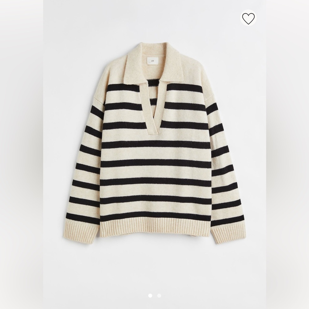 Fine-knit collared sweater (h&m)